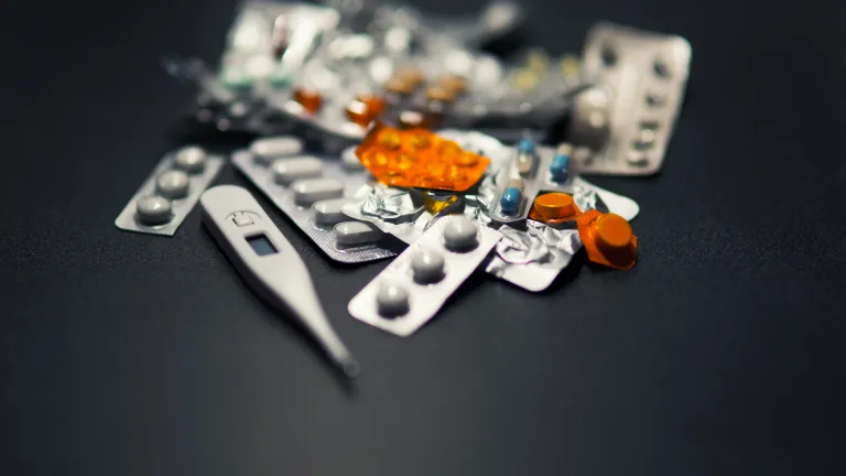 Medicine, pills and thermometer