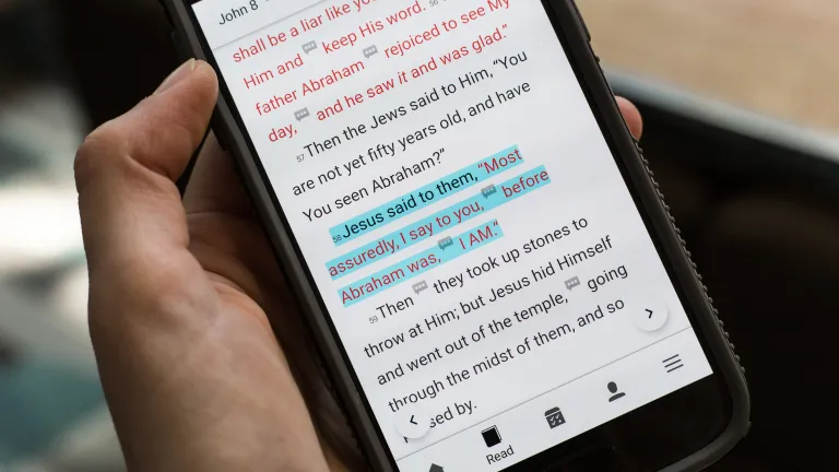 "Jesus said to them, 'Most assuredly, I say to you, before Abraham was, I AM.'” "Jesus said to them, 'Most assuredly, I say to you, before Abraham was, I AM.'”