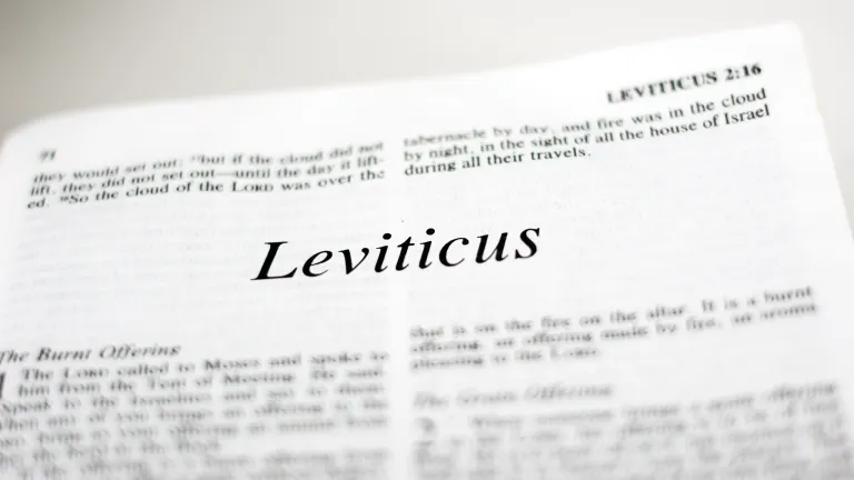 When the Bible does talk about blood, it doesn’t have anything to do with the modern practice of blood transfusions. Bible opened to the book of Leviticus.