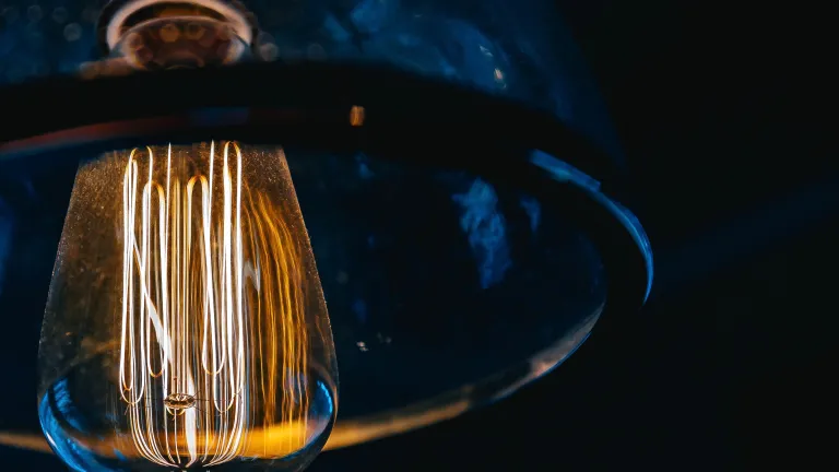 A bright light bulb.