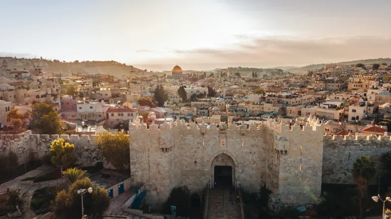 After Jesus Christ, the Prince of Peace, returns to earth, Jerusalem will become the capital of the entire world. It will truly be a holy city of peace! The Damascus Gate in Jerusalem.
