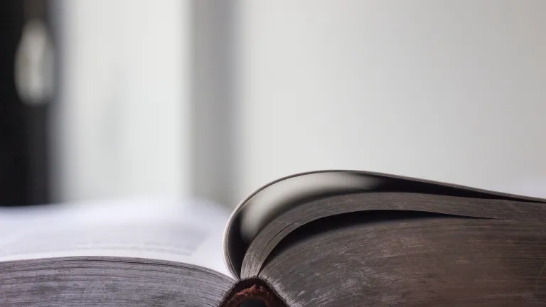 Jesus’ perfect, sinless life in the flesh was a demonstration of His suitability to assume the role of King over all humanity. An open Bible laying on a table.