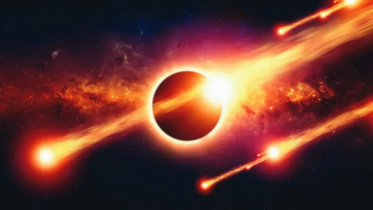 Fireballs going through space.