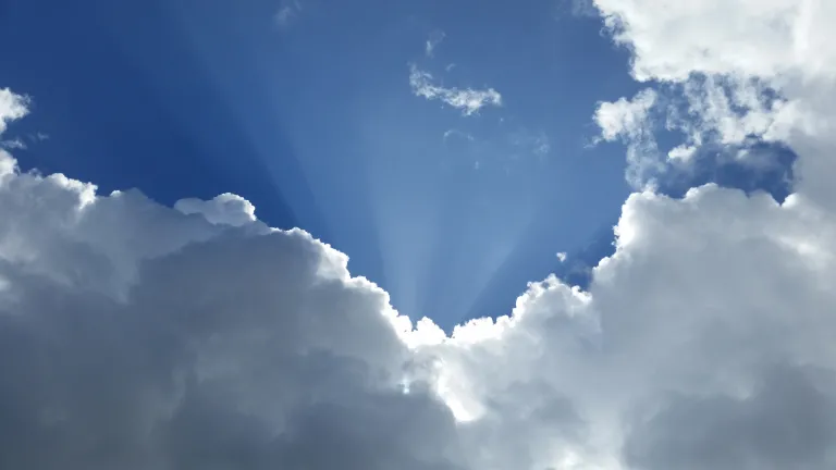 Instead of everything ending or people going away to live in heaven, with the earth forsaken, Christ will bring “heaven” to earth! Sunrays coming through the clouds.