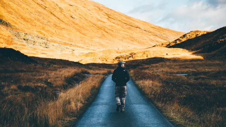 How can we truly become Christ-like if we are not trying to emulate Jesus Christ. A man walking on a path.