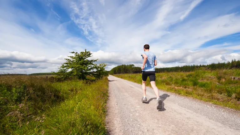 When the children of Israel were faced with crossing the Red Sea, with Pharaoh and his powerful army closing in behind them, God’s instruction to them was “move forward” (Exodus 14:15). Man running on road.
