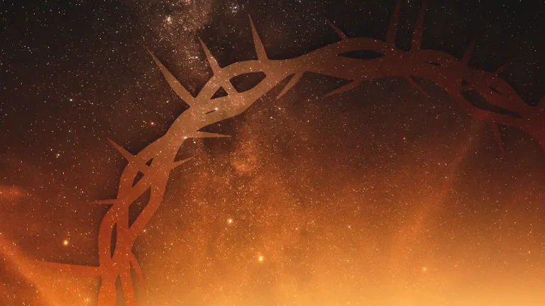 He sacrificed greatly when He gave His life for our sins. But He also sacrificed greatly when He gave up His immortal existence as God! Silhouette of crown of thorns