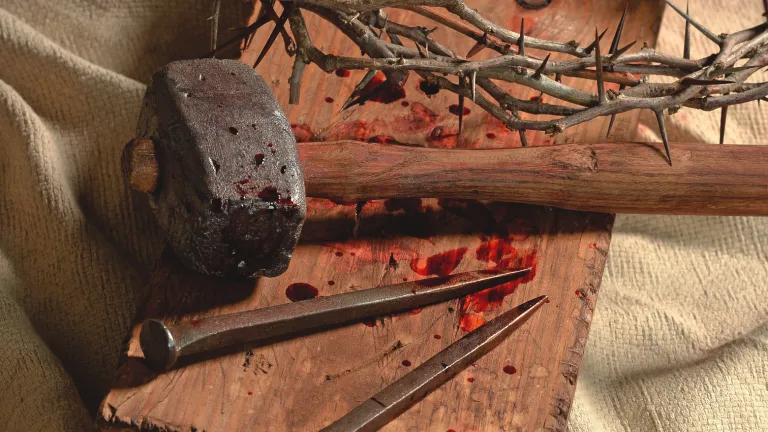 What was the purpose in Jesus’ suffering? We hear how He suffered for us. What then does His suffering have to do with our suffering? Old hammer, nails and thorns.