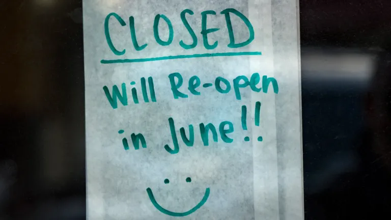 The overall picture is sobering. America and the rest of the world at large have a long road of recovery ahead of it. Hard times are before us. But there is still hope. A handwritten note on business store door that its closed till June.