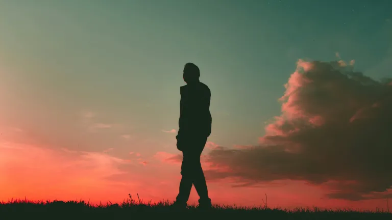 A silhouette of a man.