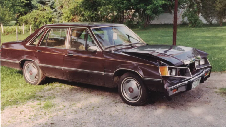 Dan Preston's wrecked car