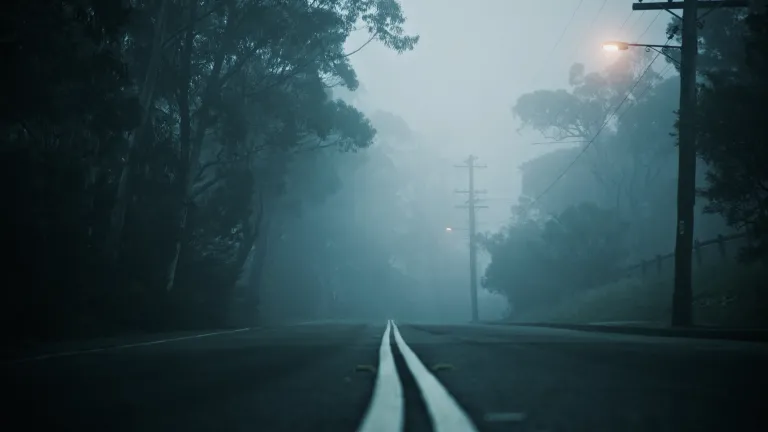 The highway to addiction a road a twilight leading into the fog