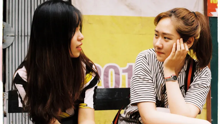 two women having a conversation