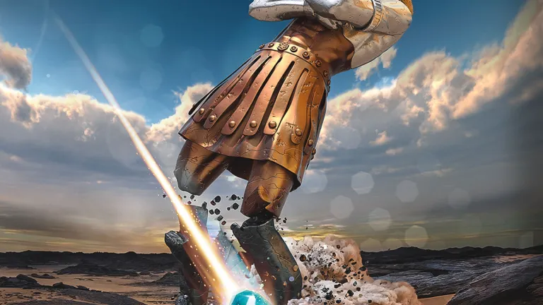 The prophet Daniel depicts this “rejected stone” in his interpretation of King Nebuchadnezzar’s dream in Daniel 2:44-45. A divine stone “cut . . . without hands” will destroy human kingdoms and fill the entire earth. An artist rendition of King Nebuchadnezzar's dream.