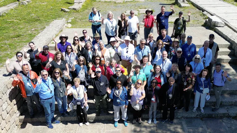 The tour group gathered for a photo in Pergamon.