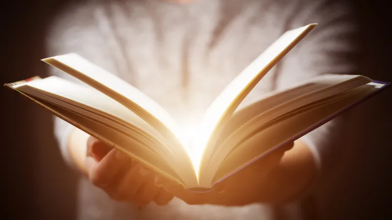 A person holding a Bible.