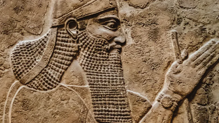This portrait of the Assyrian monarch Tiglath- Pileser III was found in his palace at Nimrud 26 centuries after his invasion of Israel ca. 745 B.C.