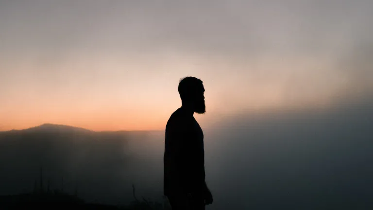 A silhouette of a man.