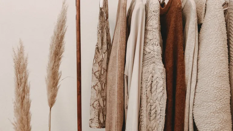It may seem strange to contemplate the idea that God is actually concerned about what we wear, but Jesus Christ illustrated that His Father is indeed interested in our clothing. a clothing rack with several garments hanging on it and a plant to its left