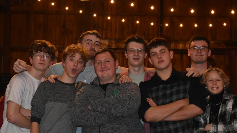 Campers and staff at summer camp