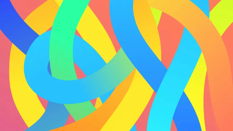 Bright stripes of colors wildly intersecting