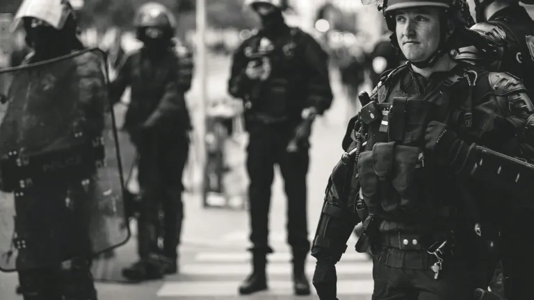 Many police officers have been so frustrated with the animosity toward law enforcement that they have resigned, retired or changed careers. Riot police.