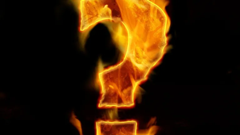 What is hell . . . and who will go there? a fiery question mark on a black backdrop