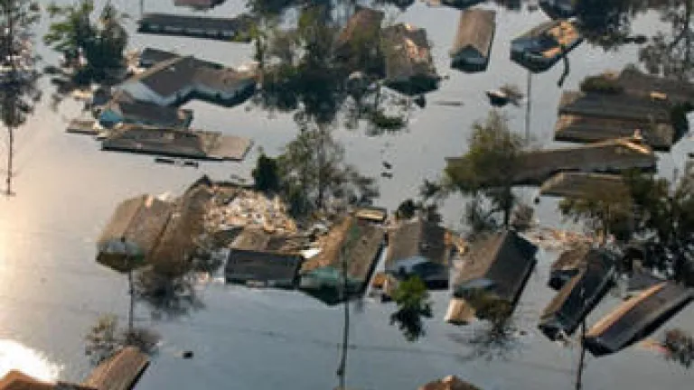 Aerial photo of a flooded area.