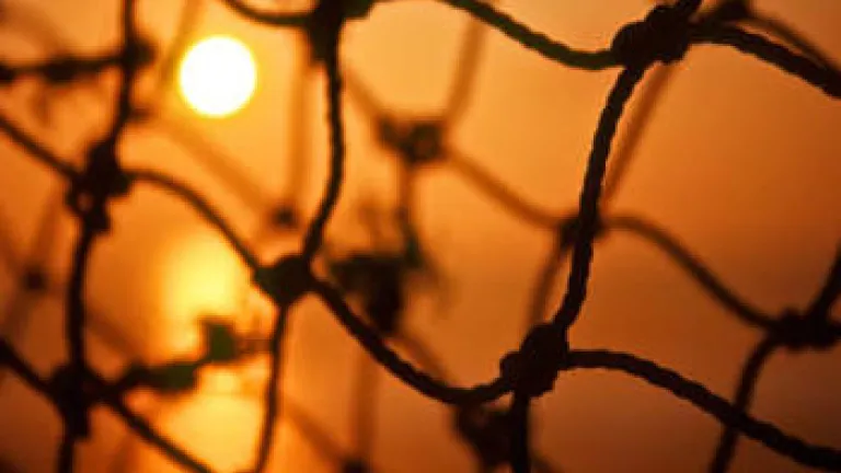 Close up of a fishing net.