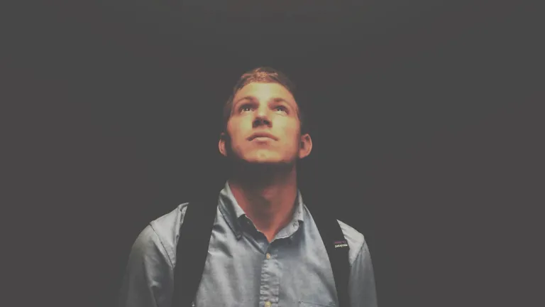 What is faith? A young man looking up.