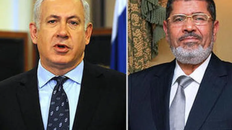 Israel's Prime Minister Benjamin Netanyahu and Egypt's President Mohammed Morsi