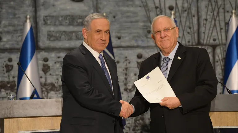 Israeli President Reuven Rivlin and Israeli Prime Minister Benjamin Netanyahu