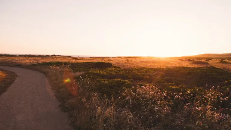 Sunset over a hill.