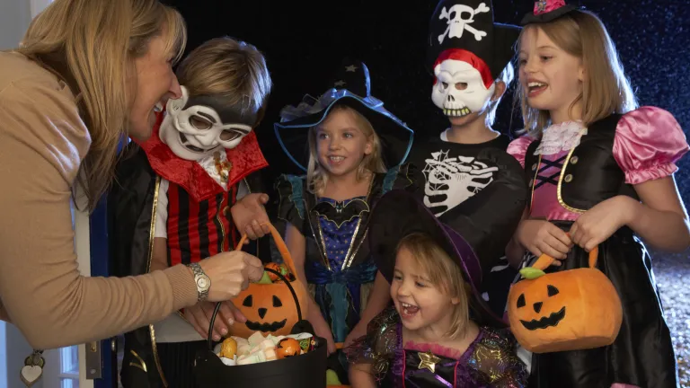 Halloween has nothing in common with the true light God gives to human beings. Little children dressed up in Halloween costumes trick or treating.