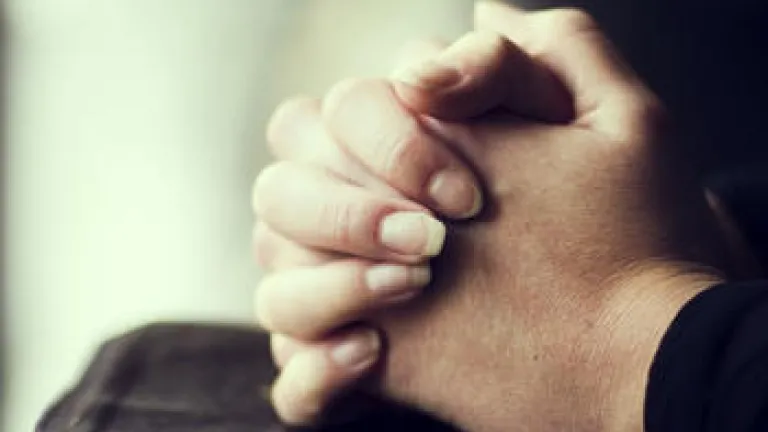 Hands clapsed in prayer.