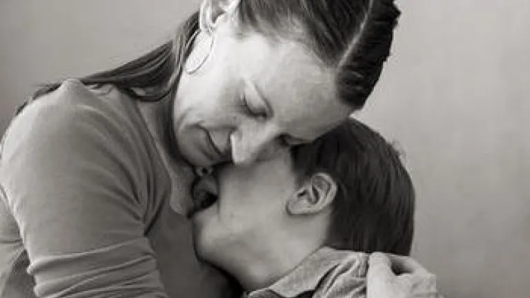 Mother comforting child