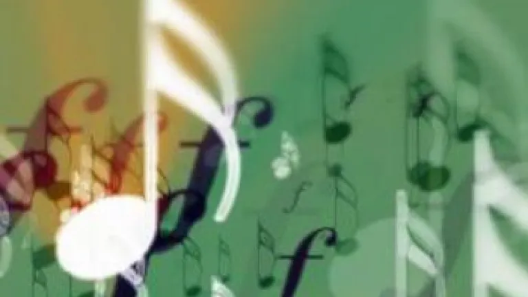 Melody in Our Hearts Green background with floating notes and music symbols - Melody in Our Hearts