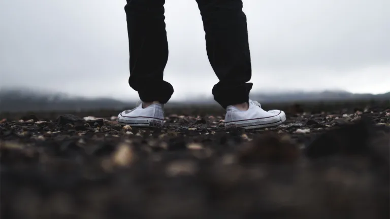 True change did not come for me until God showed me that I needed help—His help. A man's legs while walking.