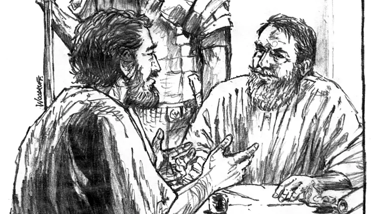 During those long days while Paul was under house arrest, Luke no doubt took every opportunity to record many earlier stories and personal accounts, setting them down for all time in the book of Acts. Illustration of Luke talking to Paul