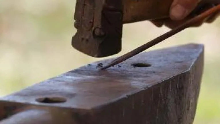 blacksmith anvil and tools