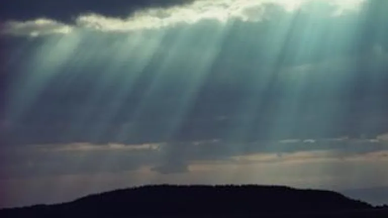 Sunlight rays coming through clouds.