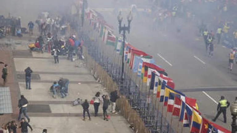 Photo after the bomb in Boston.