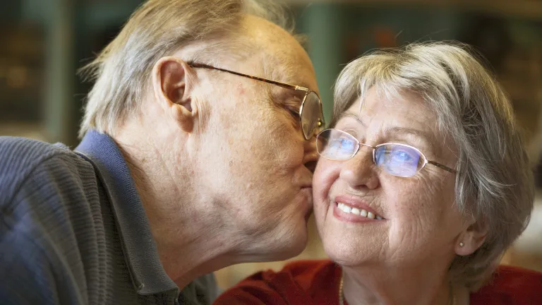 Fewer people are willing to make lifelong commitments. And a great many who do make wedding vows later on break those vows. An elderly couple.