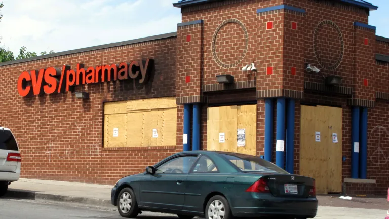A looted CVS store in Baltimore.