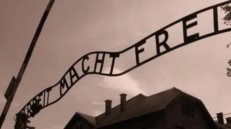 What Have We Learned? sign at Auschwitz concentration camp