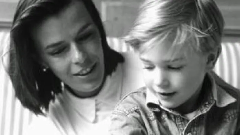 A mother and son talking...