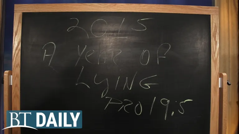 Beyond Today -- A Year of Lying?