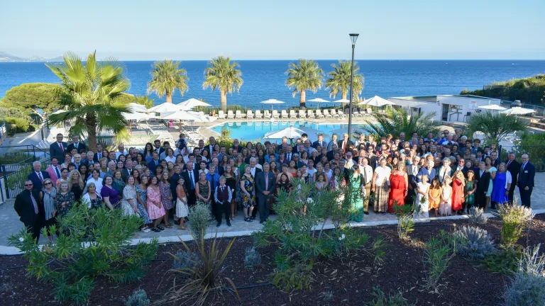 a group of people standing outdoors