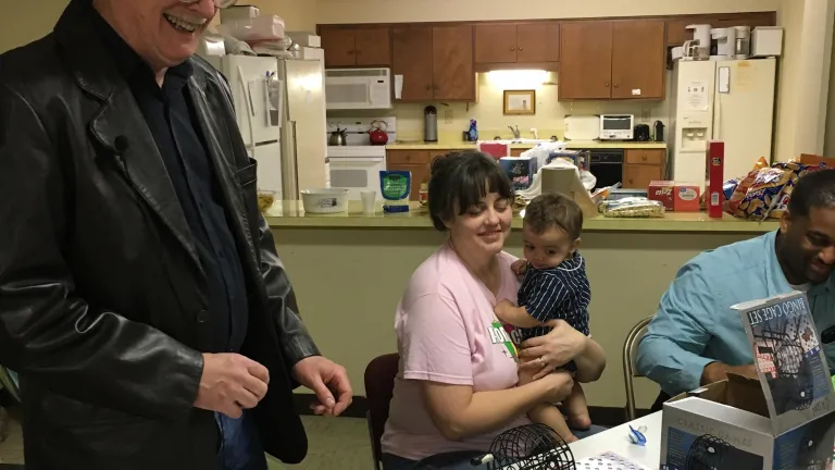 Members taking turns reading the numbers at Bingo night in Nashville.
