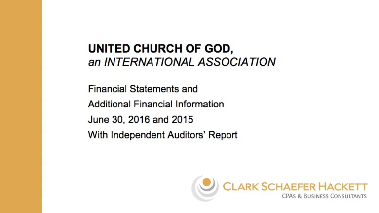 Financial statements for the 2015-2016 year.